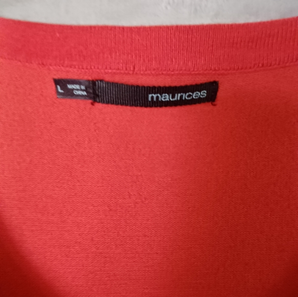 Maurices Women's Size Large Rayon Red 3/4 Sleeve Cardigan Very Soft. - Picture 8 of 12